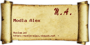 Modla Alex névjegykártya